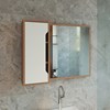 Espelheira Reversivel Para Banheiro 1 Porta BN3645 Amendoa Branco Tecno Mobili