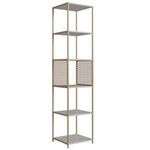 Estante 180 Cm Estilo Industrial Com Tela P1023 Arenas Dourado PP
