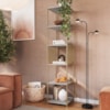 Estante 180 Cm Estilo Industrial Com Tela P1023 Arenas Dourado PP
