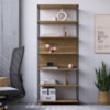 Estante Escritorio Office 211X87 cm 25858 Nogal Sevilha Preto Artesano
