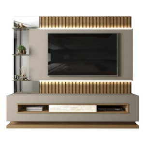 Estante Home Para TV 60 Polegadas Lumus Amarula Carvalho Europeu DJ Moveis