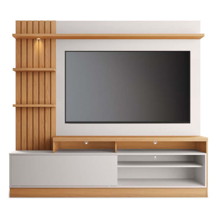 Estante Home Para TV 65 Pol 200 cm Maceio Com Led Freijo Off White CLB