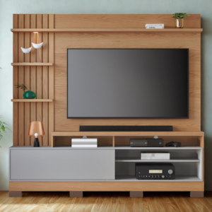 Estante Home Para TV 65 Pol 200 cm Maceio Led Freijo Cinza Fosco CLB