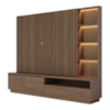 Estante Home Ripado Tv 82 Pol 240 cm Cancun Amendoa Colibri