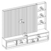 Estante Home Ripado Tv 82 Pol 240 cm Cancun Amendoa Colibri