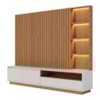 Estante Home Ripado Tv 82 Pol 240 cm Cancun Freijo Off White Matte Colibri