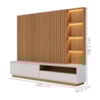 Estante Home Ripado Tv 82 Pol 240 cm Cancun Freijo Off White Matte Colibri