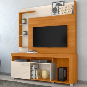 Estante Home Tv 50 Pol 1 Porta 160 cm Icaro Cinamomo Off White MADETEC