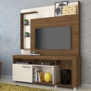 Estante Home Tv 50 Pol 1 Porta 160 cm Icaro Naturale Off White MADETEC