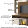 Estante Home Tv 50 Pol 1 Porta 160 cm Icaro Naturale Off White MADETEC