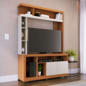 Estante Home Tv 50 Pol 2 Portas 137 cm Elba Freijo Off White Matte Colibri