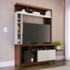 Estante Home Tv 50 Pol 2 Portas 137 cm Elba Nogueira Real Off White Matte Colibri