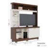 Estante Home Tv 50 Pol 2 Portas 161 cm Valenca Nogueira Real Off White Colibri
