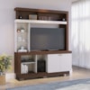 Estante Home Tv 50 Pol 2 Portas 161 cm Valenca Nogueira Real Off White Colibri