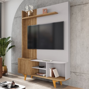 Estante Home Tv 55 Pol 136 cm Corumbau Cinamomo Off White BECHARA
