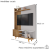 Estante Home Tv 55 Pol 136 cm Corumbau Cinamomo Off White BECHARA