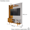 Estante Home Tv 55 Pol 136 cm Corumbau Naturalle Off White BECHARA
