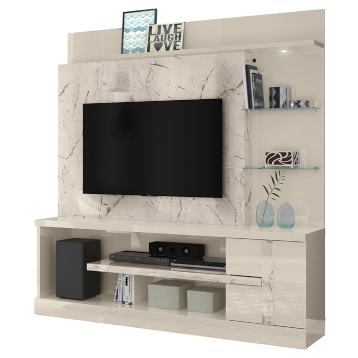 Estante Home Tv 55 Pol 2P 181 cm Alan Calacata Off White MADETEC