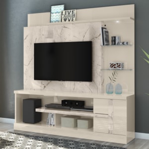 Estante Home Tv 55 Pol 2P 181 cm Alan Calacata Off White MADETEC