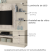 Estante Home Tv 55 Pol 2P 181 cm Alan Calacata Off White MADETEC