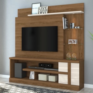 Estante Home Tv 55 Pol 2P 181 cm Alan Naturale Off White MADETEC