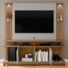 Estante Home Tv 55 Pol Com LED 180 cm York Cinamomo Off White BECHARA