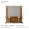 Estante Home Tv 55 Pol Com LED 180 cm York Cinamomo Off White BECHARA