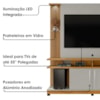 Estante Home Tv 55 Pol Com LED 180 cm York Cinamomo Off White BECHARA