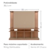 Estante Home Tv 55 Pol Com LED 180 cm York Fendi Freijo BECHARA