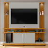 Estante Home Tv 55 Pol Com LED 180 cm York Naturalle Off White BECHARA
