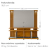 Estante Home Tv 55 Pol Com LED 180 cm York Naturalle Off White BECHARA