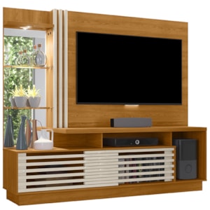 Estante Home Tv 60 Pol 200 cm Frizz Plus Cinamomo Off White MADETEC