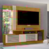 Estante Home Tv 60 Pol 200 cm Frizz Plus Cinamomo Off White MADETEC