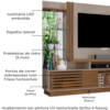 Estante Home Tv 60 Pol 200 cm Frizz Plus Fend Naturale MADETEC