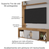 Estante Home Tv 65 Pol 160 cm Maragogi Cinamomo Off White BECHARA