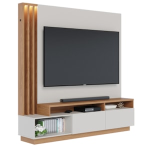 Estante Home Tv 65 Pol 180 cm 2 Portas Humaita Off White Matte Freijo Colibri