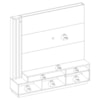 Estante Home Tv 65 Pol 180 cm 2 Portas Humaita Off White Matte Freijo Colibri