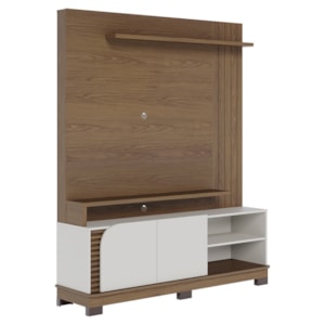 Estante Home Tv 65 Pol 2 Portas 152 cm Jurere Amendoa Off White Matte