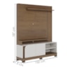 Estante Home Tv 65 Pol 2 Portas 152 cm Jurere Amendoa Off White Matte