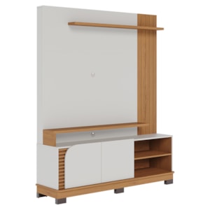 Estante Home Tv 65 Pol 2 Portas 152 cm Jurere Off White Matte Freijo Colibri