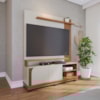 Estante Home Tv 65 Pol 2 Portas 152 cm Jurere Off White Matte Freijo Colibri