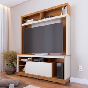 Estante Home Tv 65 Pol 2 Portas 160 cm Belaya Freijo Off White Matte Colibri