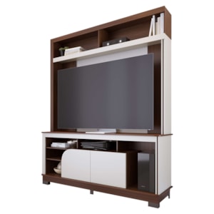 Estante Home Tv 65 Pol 2 Portas 160 cm Belaya Nogueira Real Off White Matte Colibri