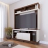 Estante Home Tv 65 Pol 2 Portas 160 cm Belaya Nogueira Real Off White Matte Colibri
