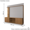 Estante Home Tv 65 Pol 201 cm Atlanta Cinamomo Off White BECHARA