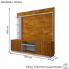 Estante Home Tv 65 Pol 201 cm Atlanta Naturalle Off White BECHARA