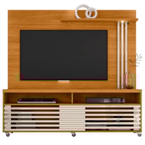 Estante Home Tv 65 Pol 2P 182 cm Frizz Cinamomo Off White MADETEC