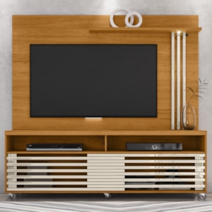 Estante Home Tv 65 Pol 2P 182 cm Frizz Cinamomo Off White MADETEC