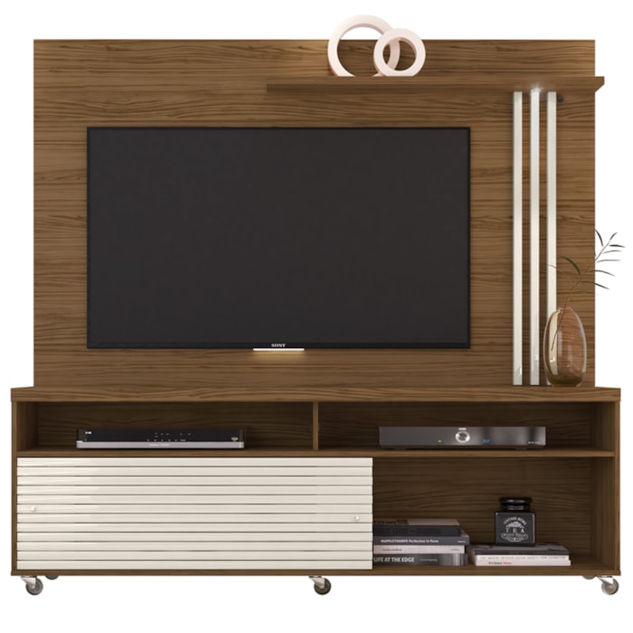 Estante Home Tv 65 Pol 2P 182 cm Frizz Naturale Off White MADETEC