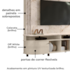 Estante Home Tv 65 Pol 2P 183 cm Daytona Calacata Off White MADETEC
